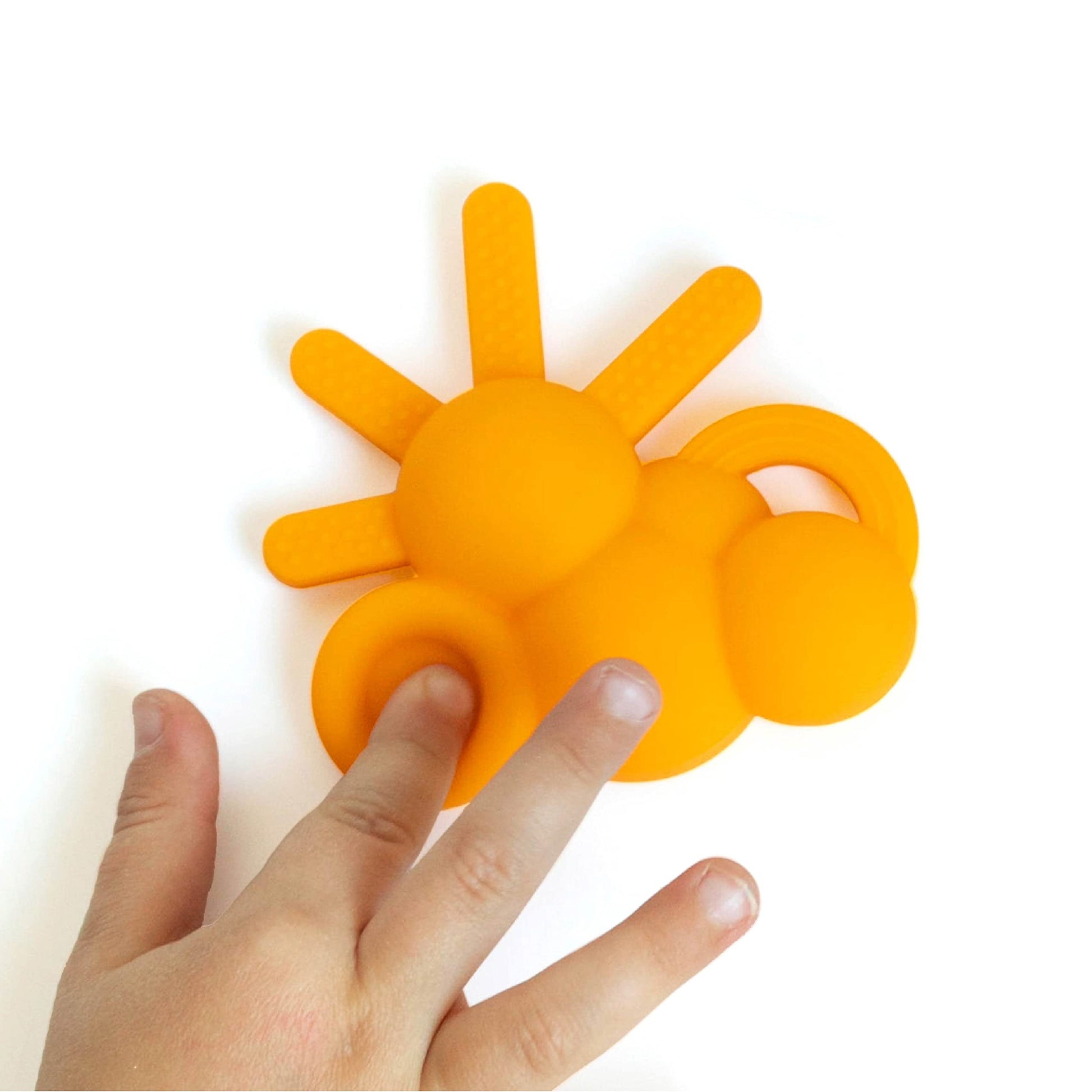 Doddle & Co. The Chew Sunshine Teether with Poppable Bubbles | Toddler Teething Fidget Toy for Baby | Enhaces Oral Fit & Easy to