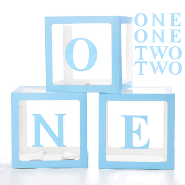 Voircoloria 1St Birthday Decorations For Boys, 3Pcs One Boxes For 1St Birthday For Boy Or Girl With One And Two Letters For Phot