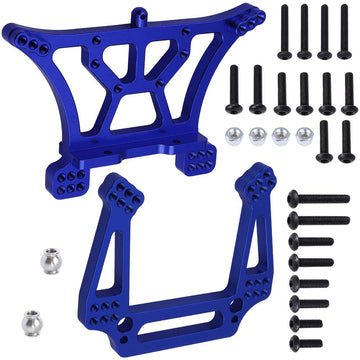 Hobbypark Aluminum Front & Rear Shock Tower Mounts For 1/10 Traxxas Slash 2Wd, Rustler Vxl, Bandit, Replace Part 3638 3639 (Navy