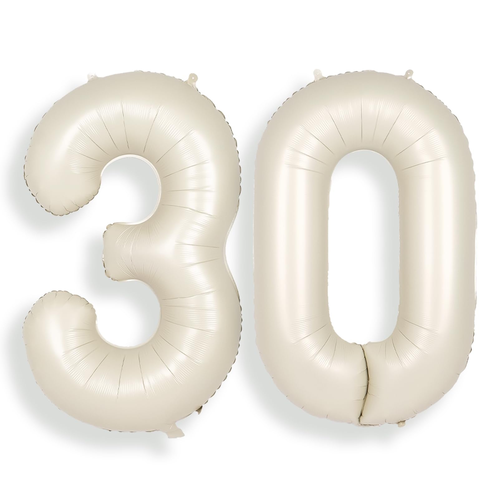 Suwen 40 Inch Large Cream White 30 Balloon Numbers Big Foil Helium Number Balloons 0-9 Jumbo Happy 30Th Mylar Birthday Party Dec
