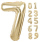 40 Inch Giant White Gold Number 7 Balloon, Helium Mylar Foil Number Balloons For Birthday Party, 7Th Birthday Decorations For Ki