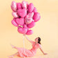 Gresatek Pink Heart Balloons,10Pcs Pink Foil Heart Shaped Love Balloons,18Inch Pearl Pink Helium Mylar Balloons For Valentines,E