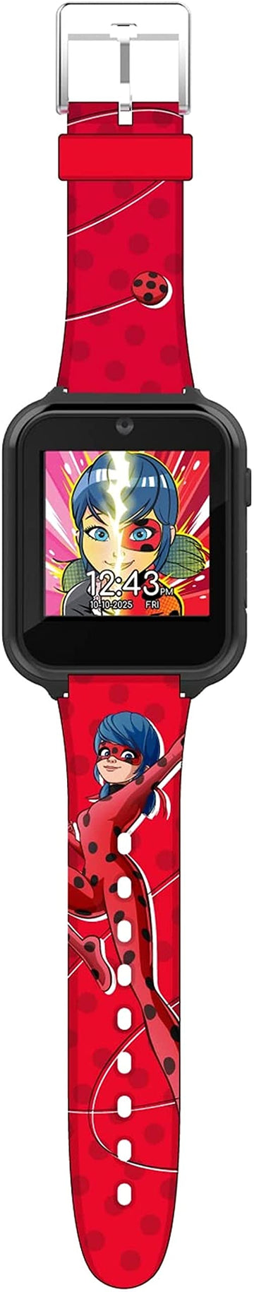Miraculous Kids Interactive Smartwatch – Touchscreen Watch 10 Changeable Faces, Step Counter, Games, Selfie Cam, Alarm & Timer, Durable Silicone Straps – Fits Wrists 5.5'-8.0'