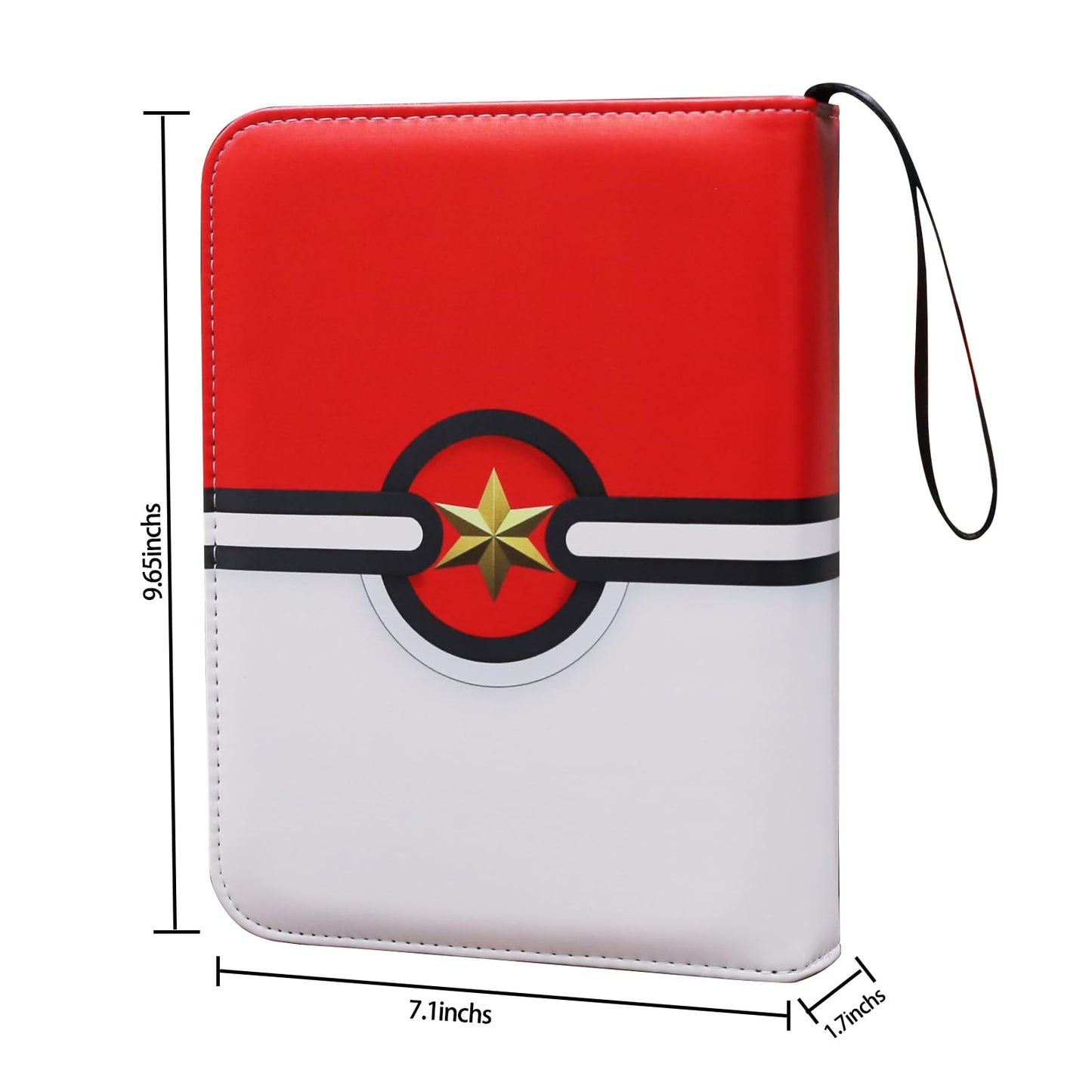 Fweel Trading Card Binder 4-Pocket Zipper Album with 400 Pockets | Archival-Grade Card Organizer for Collectors | enhanced Storage with Reinforced Sleeves | Red & White