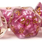 Pearl Pink Dice With Copper Numbers Resin 16Mm (5/8In) 7 Dice Set Metallic Dice Games