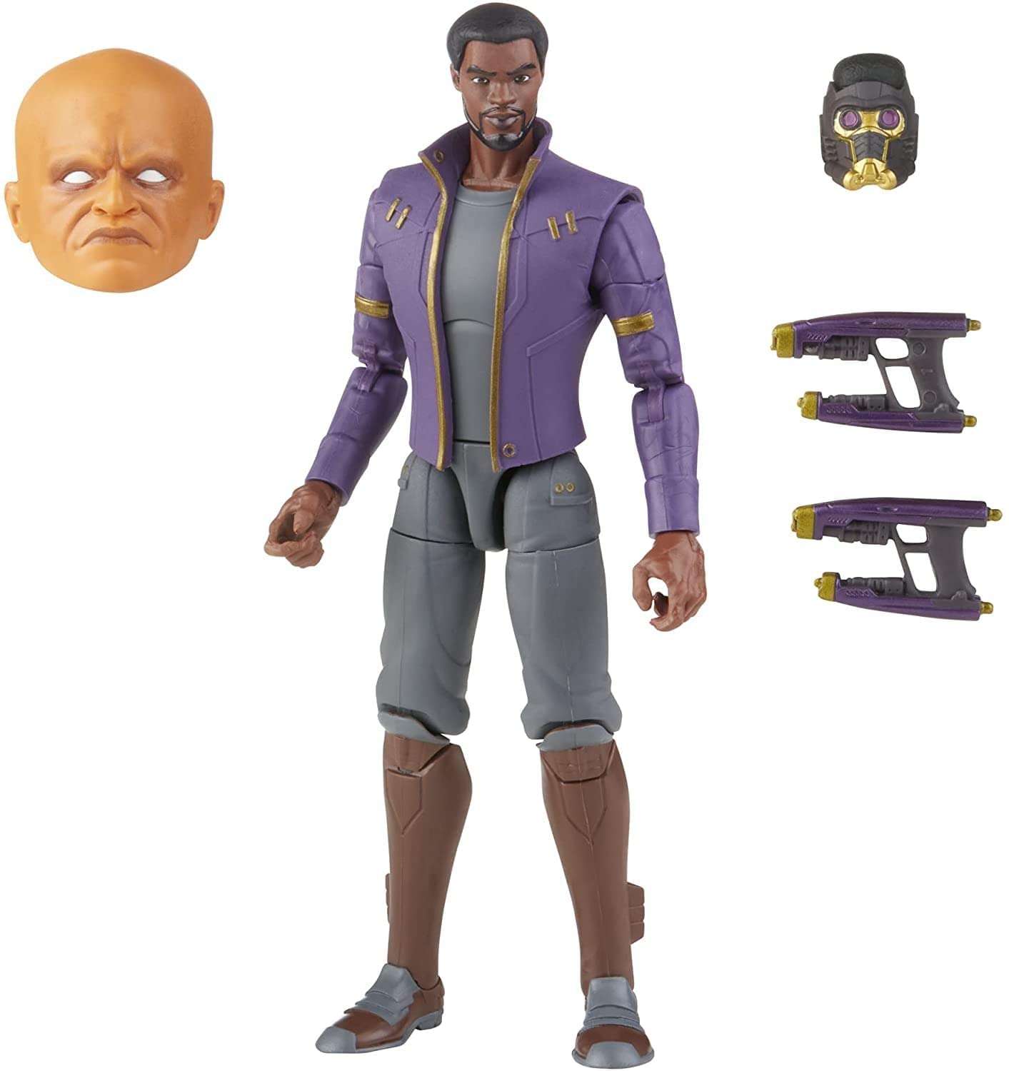 Marvel Legends Series 6-Inch Scale Action Figure Toy T'Challa Star-Lord, Premium Design, 1 Figure, 3 Accessories, And Build-A-Figure Part