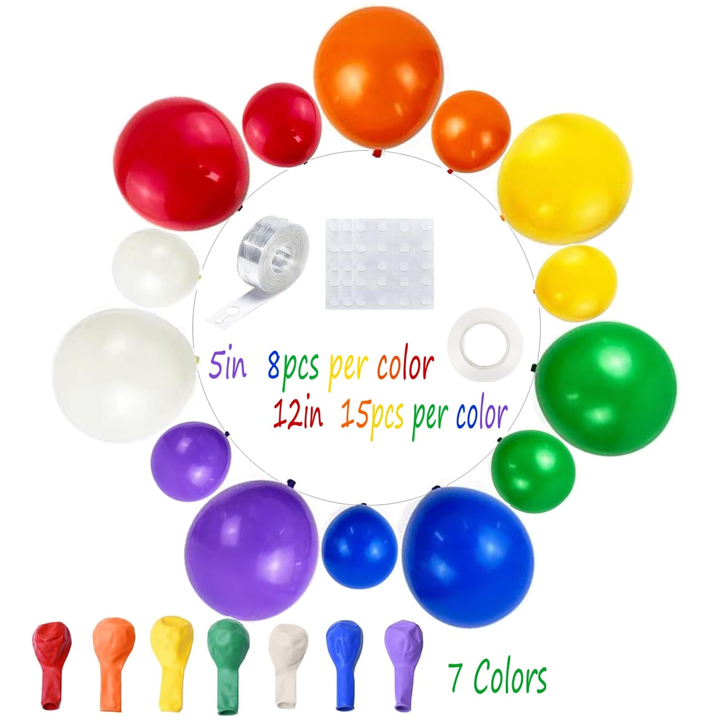 164Pcs Rainbow Balloons For Balloon Arch