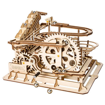 ROKR 3D Wooden Puzzles Marble Run Set - Mechanical Model Kit for mature-themeds DIY Roller Coaster Toys Gifts for mature-themed (Marble Parkour)