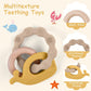 Vicloon Baby Teether Toys, Silicone & Natural Wood Teether Ring, Baby Teething Toys For Babies 0 Months+, Silicone Chewable Ring