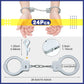 Junkin Plastic Handcuffs Toy With Safety Release Keys Hand Cuffs Fun Party Favor Gift, Stage Costume Prop Toy Halloween Police A