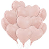 TONIFUL 30Pcs 18 Inch Pastel Pink Balloons Macaron Pink Heart Shape Foil Mylar Banners Decoration for Birthday Valentines Day W