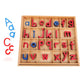 Je Joue Montessori Letter Work Learning Materials Wooden Small Moveable Alphabet Language Objects With Box (Red & Blue)