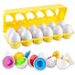 Looikoos Matching Egg Toy Set - 12 Play Eggs Toddler Toys Educational Color And Number Recognition Skills Learning Egg Game Puzzle For Toddlers