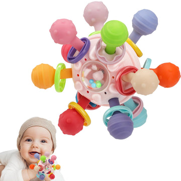 Baby Teething Toys, Baby Teethers Montessori Sensory Toys For 0-6 6-12 Months, Easter Basket Stuffers Gifts For 1 Year Old Boys 
