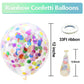 Bezente Rainbow Multicolor Confetti Latex Balloons - 60 Pack 12 Inch Helium Colorful Confetti Balloons For Birthday Baby Shower