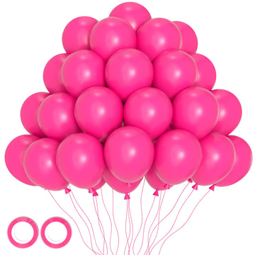 Voircoloria 105Pcs Hot Pink Balloons 12Inch Dark Pink Balloons For Birthday Graduation Baby Shower Wedding Anniversary Princess