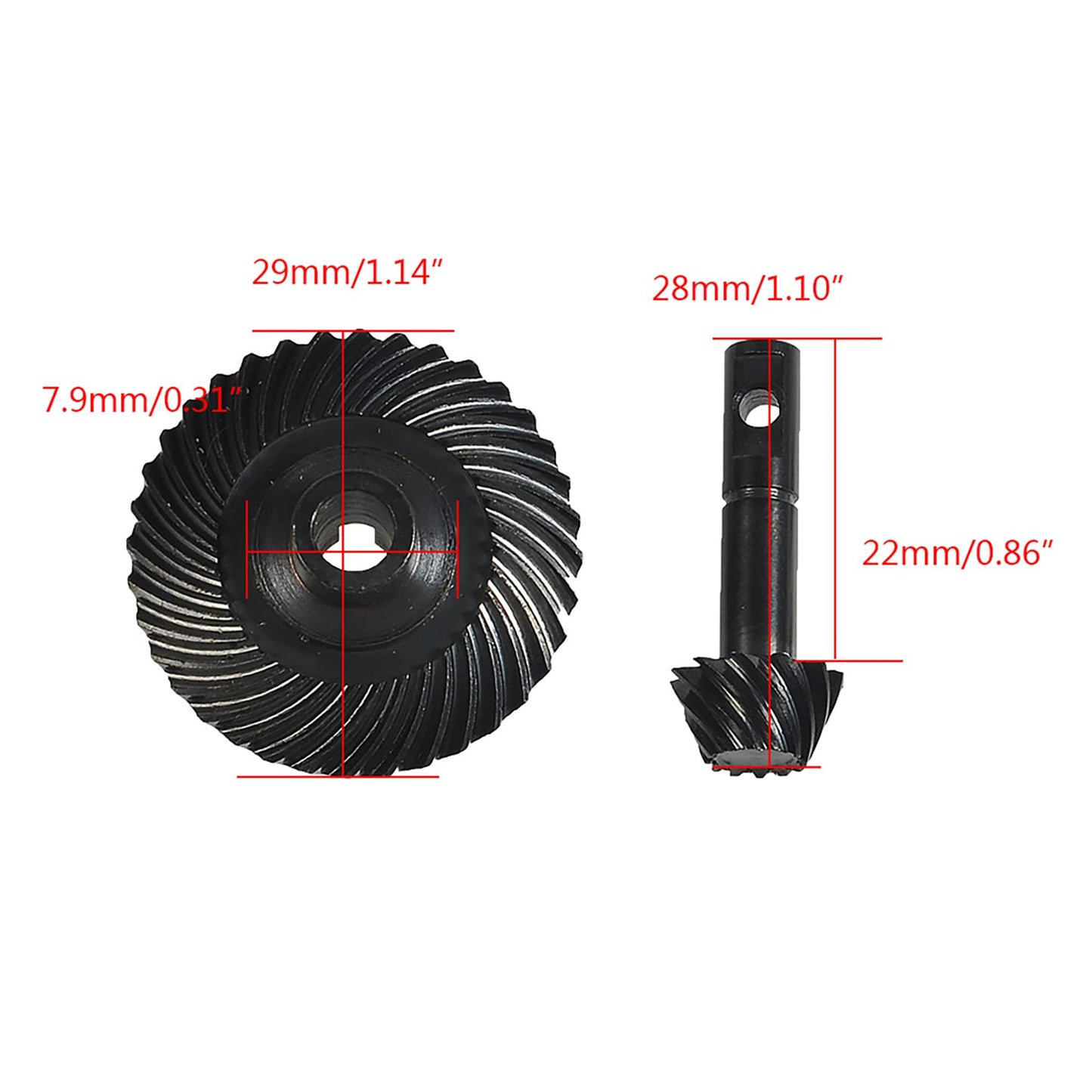 RXZIXYL Heavy Duty Bevel Helical Overdrive Gear RC Car Bevel Gear 8T 24T/27T/30T/33T AR44 for 1/10 RC Rock Crawler Axial SCX10 I