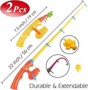Cozybomb™ Magnetic Fishing Toy Pole 2 Pack For Replacement - No Fishes Are Included - Bathtime Carnival Toddler Education Teaching - Fishing Poles Rod (X-Large)