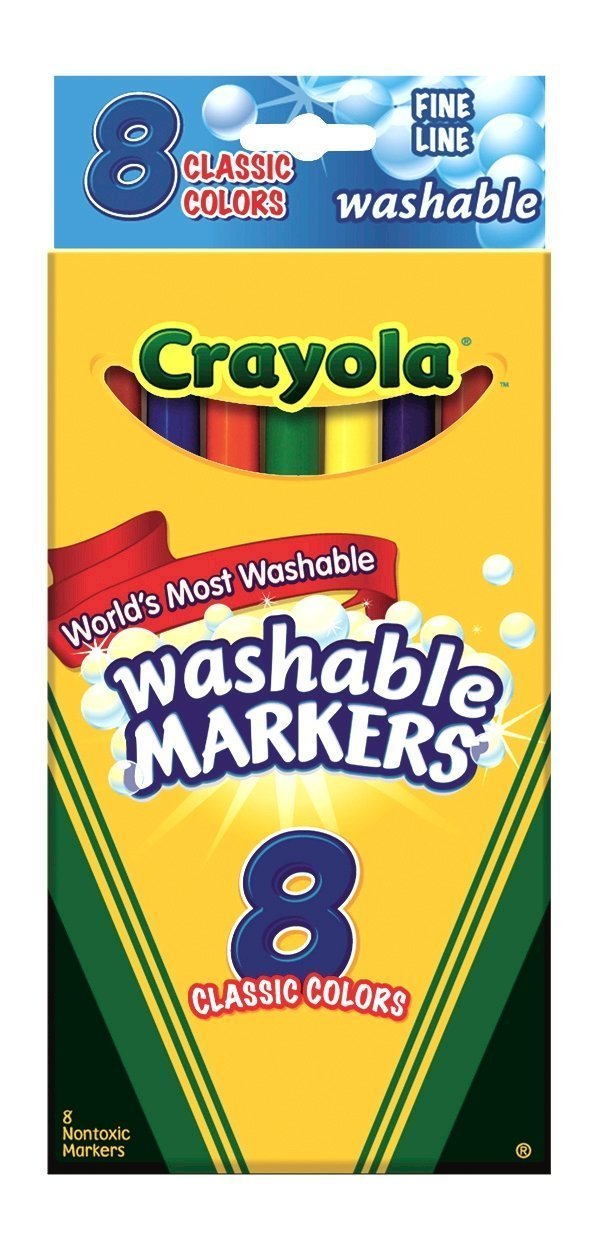 Crayola 8 Nontoxic Classic Colors Fine Line Washable Markers 8 pk (Pack of 6)