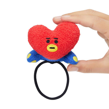 Tata Character Plush Stuffed Animal Elastic Hair Tie Band Accessories For Girls, Red/Blue