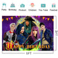 Basifoto Purple Descendants Backdrop Banner 5x3ft for Birthday Party Decorations, Cake Table Background, Theme Party Supplies