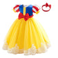 Hoizosg Baby Girls Halloween Costume Snow White Bowknot Dress Christening Birthday Party Baptism Christmas Gown W/Headwear 3T