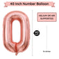 Paticool 40 Inch Rose Gold Number Balloon 0, Large Number Foil Mylar Balloons For Birthday Party Celebration Decorations Supplie