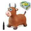 HotMax Bouncy Bull Hopping Horse Toy, Inflatable Rubber Ride-On for Kids, Medium, Brown Cow, Perfect Birthday Gift for 2-4 Year Olds