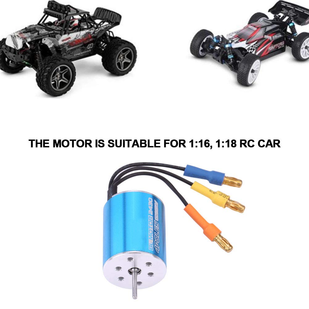 RC Brushless Motor, 8200KV 4 Poles Metal with Magnet 2430mm Sensorless Brushless Motor W/ ?2mm Shaft Stable 2440, 2445 Brushless