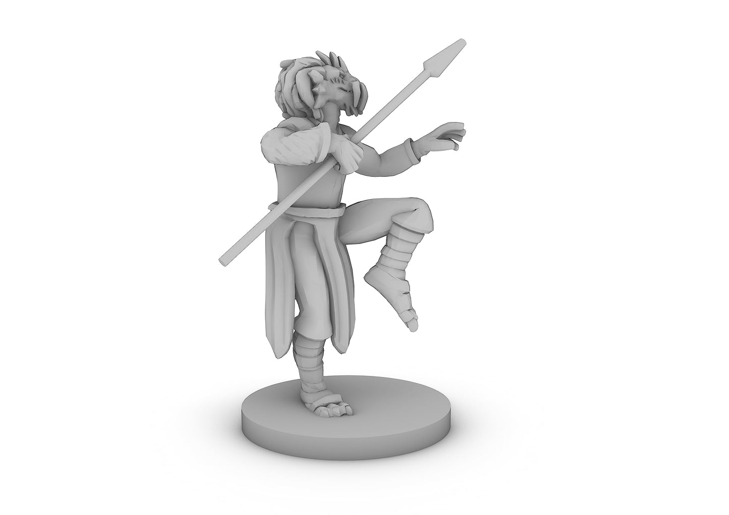 Gold Dragonborn Monk Male Tabletop Dnd Gaming Miniature