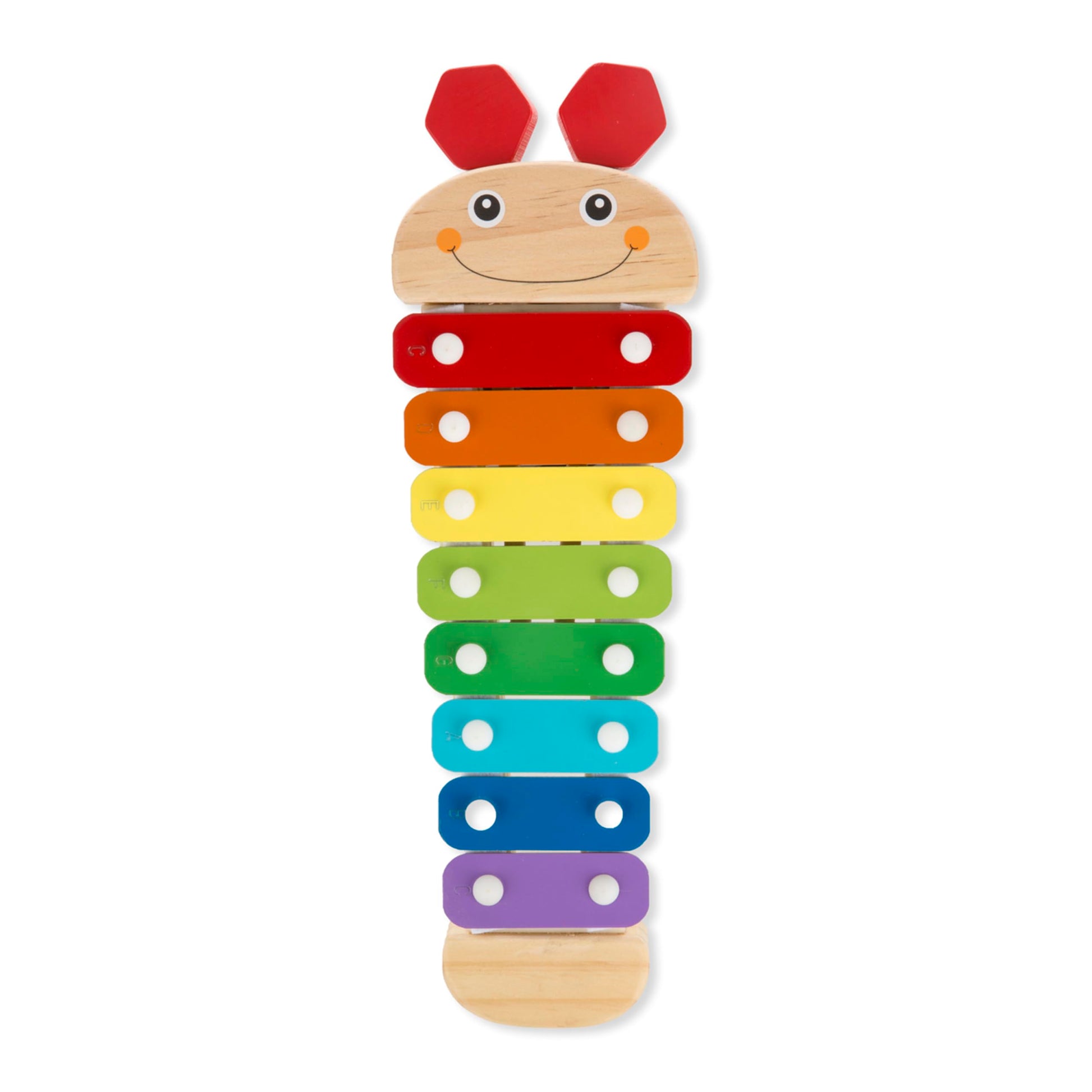 Melissa & Doug Caterpillar Xylophone Musical Toy With Wooden Mallets 15.25' X 6.5' X 1.5 - For Toddlers,Ages 3+,Blue