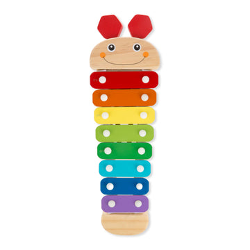 Melissa & Doug Caterpillar Xylophone Musical Toy With Wooden Mallets 15.25' X 6.5' X 1.5 - For Toddlers,Ages 3+,Blue