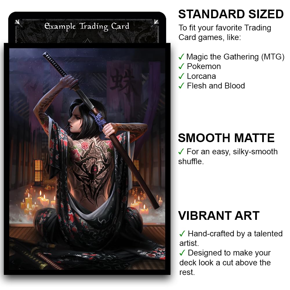 Fantasy North - Spider - 100 Smooth Matte Tcg Trading Card Sleeves - Fits Magic Mtg Commander Pokemon And Other Card Games - Playing Card Sleeves
