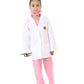 Lingway Toys Kids Pretend Role Play Costumes White Coat With Pink Scrubs And Accessories 6-8Years