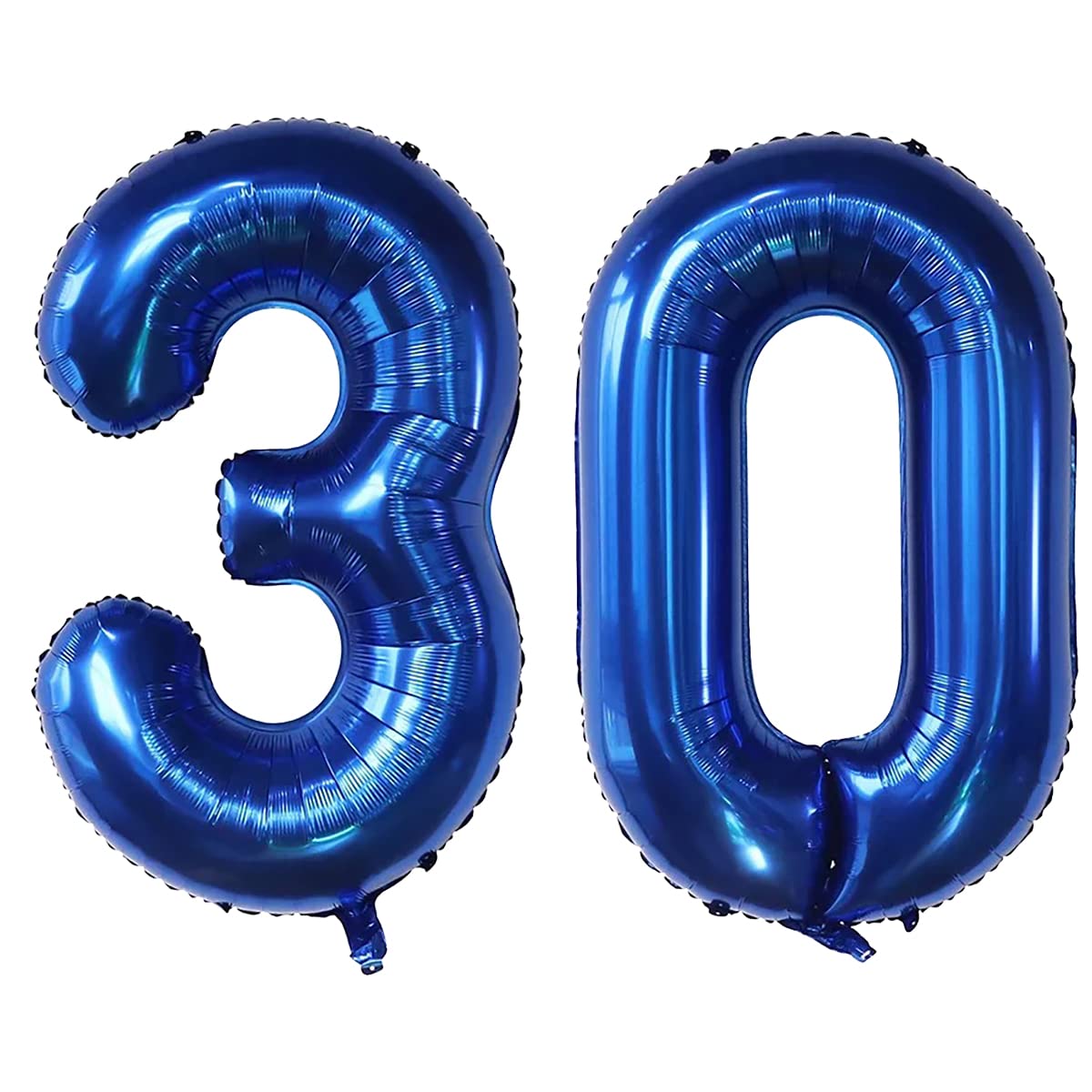 EBAIJQUO 40 Inch Navy Blue Number 30 Balloons - Self-Sealing Aluminum Foil for Birthday and Anniversary Decorations