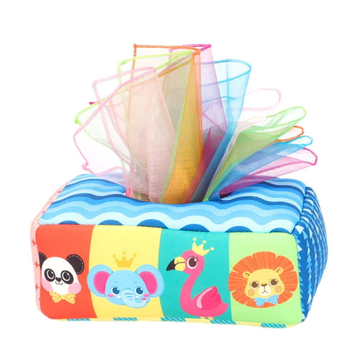 Ilsmysutra Pull Along Tissue Box Montessori Crinkle Tissue Toy For Baby 6 Months And Up