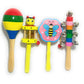 Prisma Collections Wooden Musical Infant Toys For Baby Kids (Egg Shaker + Drum + Jingle Bell + Cage Bell)