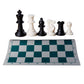 AMEROUS Roll-up Travel Chess Set, 17" x 17", Large Size, White Plastic, Easy to Carry with Shoulder Strap, Ideal for Beginners and Kids