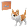 Larcele Mini Building Blocks Animal Set, Diy Micro 3D Building Toy Bricks,1390 Pieces Kljm-05(Orange And White Cat)