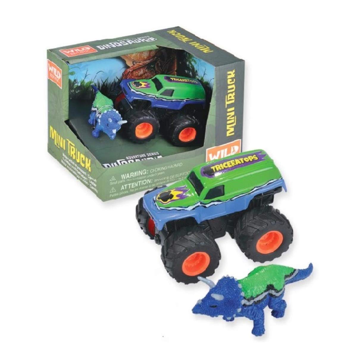 Wild Republic Triceratops & Truck Adventure Playset, Gifts for Kids, Imaginative Play Toy, 2Piece Set, 20651, 4