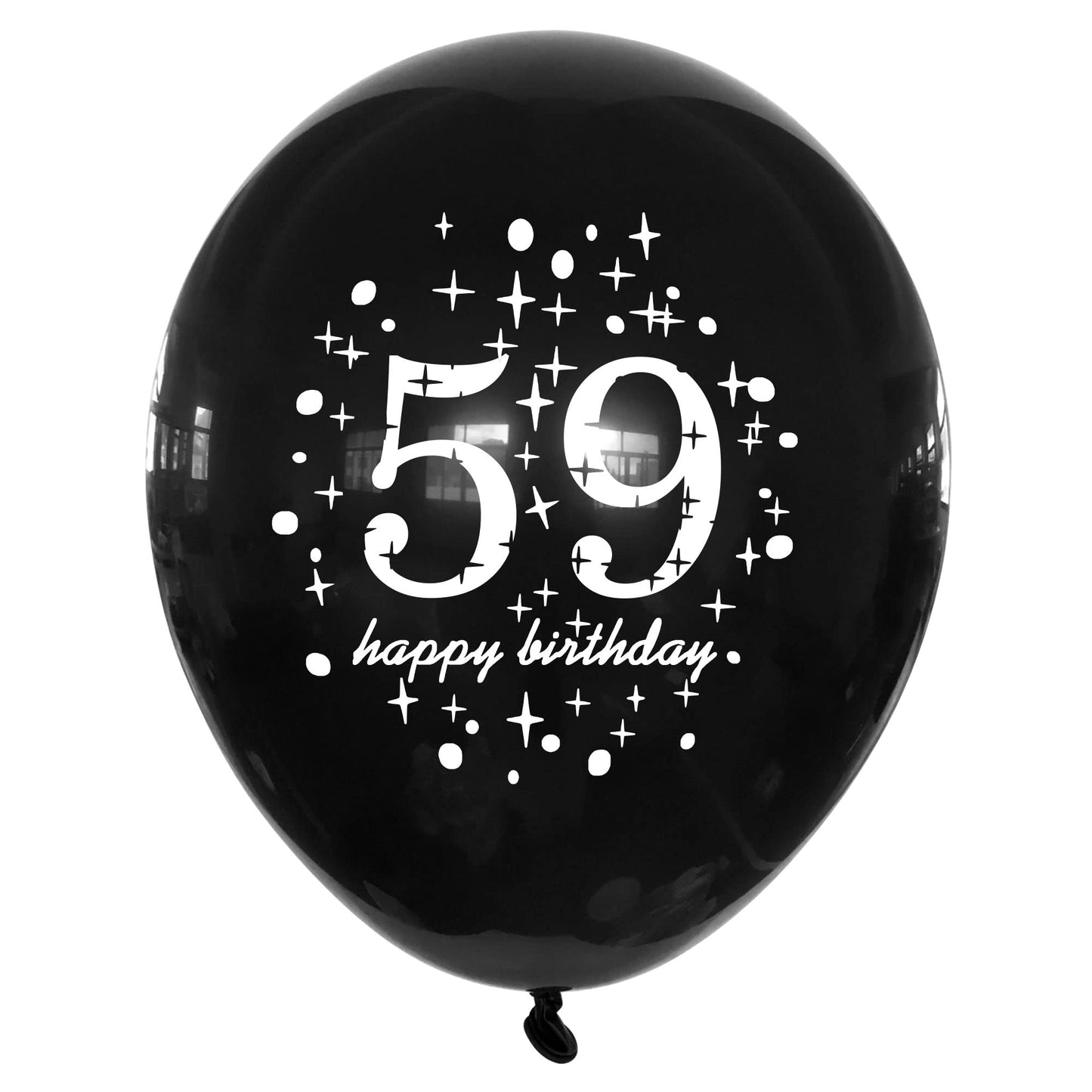 Shuntai 59Th Birthday Balloons Black And Gold 59Th Birthday Decorations For Men Women Latex Confetti Balloon Happy 59 Years Old