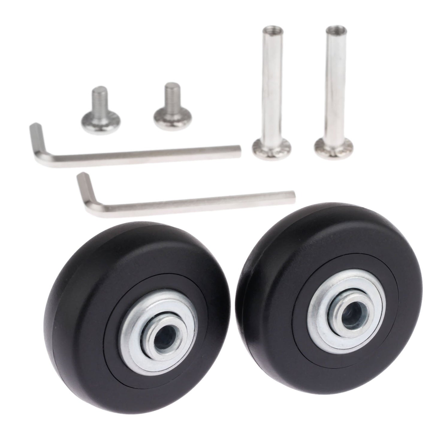 Mtsooning 2Set Suitcase Luggage Replacement Wheels, 50X18Mm Wear-Resistant Mute Inline Skate Wheel, Rubber Swivel Caster Wheel Bearing Repair Kit