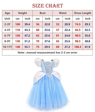 Axaxa Cinderella Costume For Girls Cinderella Dress Princess Dresses For Girls Halloween Party Cosplay With Accessories