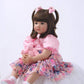 Icradle Cute 24 Inch 60 Cm Reborn Baby Doll Long Hair Girl Doll Soft Silicone Baby Real Life Baby Toddler Doll Toy For Ages 3+ (F)