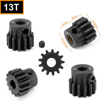 Hobbypark Metal Steel Mod 1 Pinion Gear Set 5Mm Shaft Hole 13T 14T 15T 16T Motor Gears Kit For Rc Car (4-Pack)