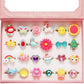 Star Work Little Girl Jewel Rings In Box, Adjustable, No Duplication, 24 Pcs Girl Pretend Play And Dress Up Rings For Up To 12 Y