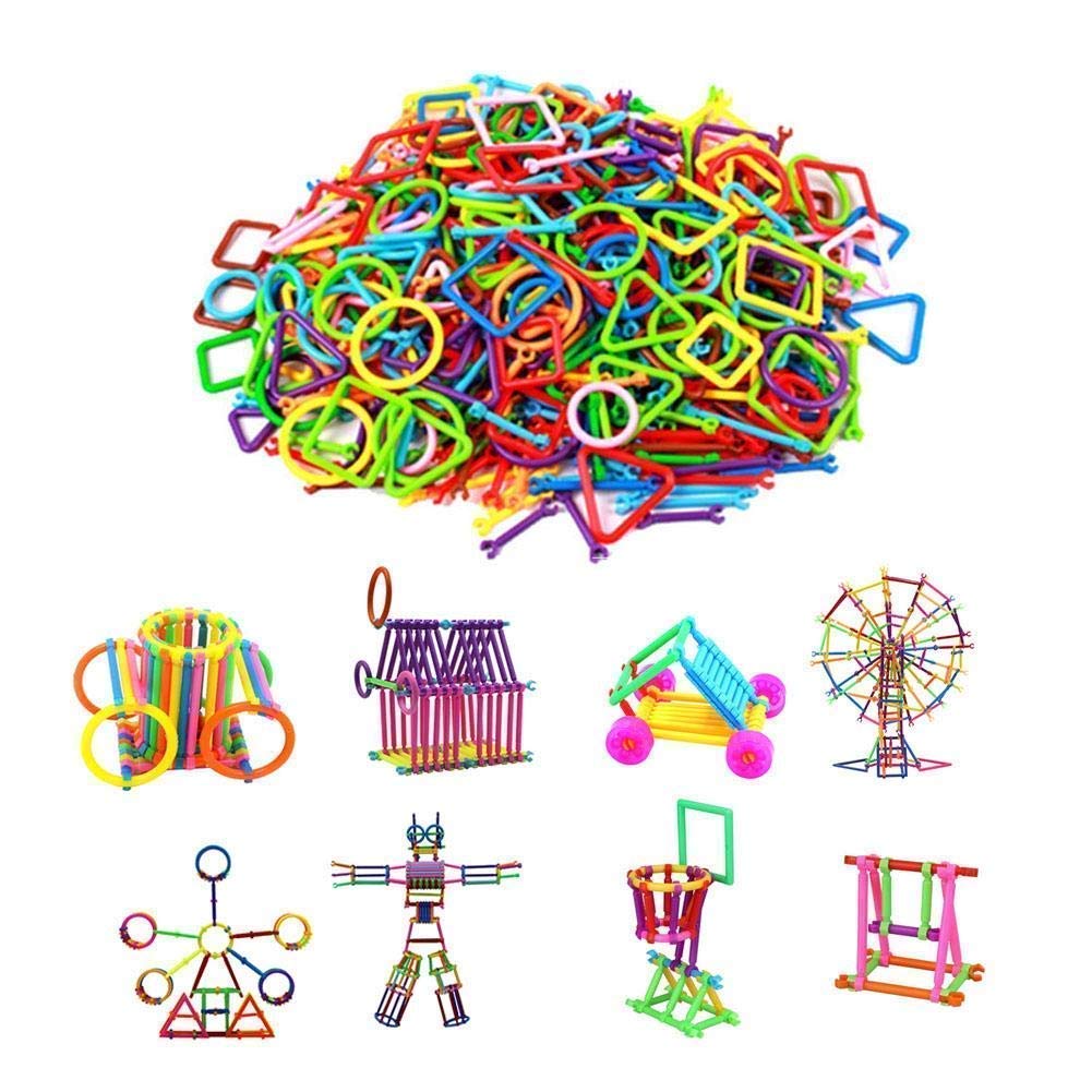 Khelo Toys Building Blocks Bars Create Shapes For Educational Construction Engineering Set 3D Puzzle, Interlocking Creative Kit,