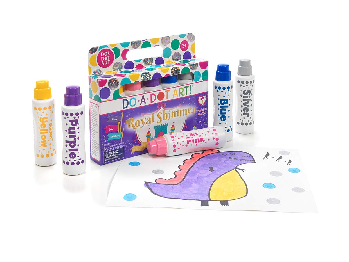 Do A Dot Art! Shimmer Washable Paint Markers, 5-Pack, Assorted Colors, Model DOADOT-104-5, Made in the USA