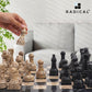 Radicaln Marble Chess Set With Storage Box 15 Inches Black And Fossil Coral Handmade Chess Board Games - 2 Player Games For Adults - 1 Chess Board & 32 Chess Pieces