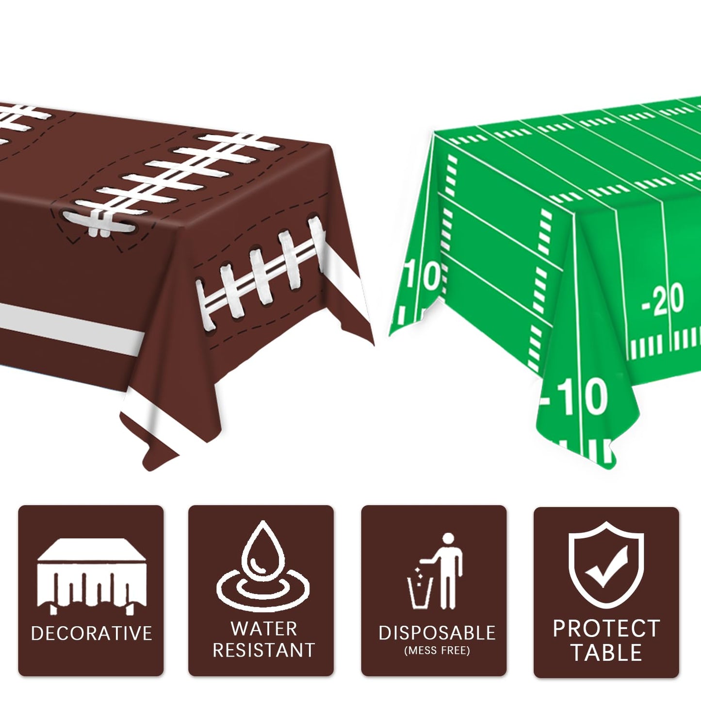 Oigco Football Party Decorations Tablecloth Disposable Plastic Touchdown Table Cover Perfect For Football Birthday Party Decorat